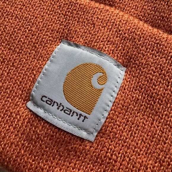 NWT Carhartt Knit Fold-up Cuffed Beanie Hat Burnt Orange A18 One Size Desert - Picture 1 of 3